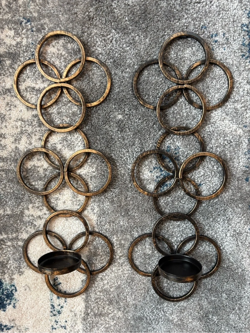 Mikasa home accents Antique Gold Interlocking Rings wall sconces - Set of 2